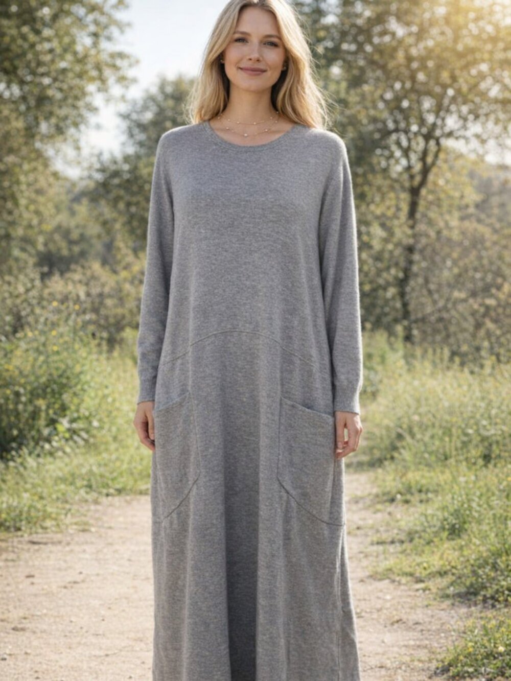 Gorgeous Original Maxi Dress with Funky Pockets (E9)
